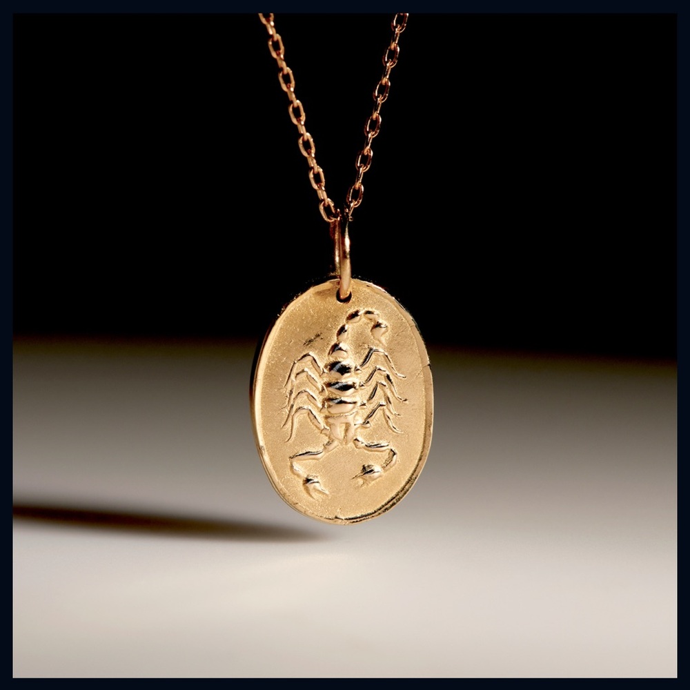 Ancient Honey Scorpion Pendant 14k Gold